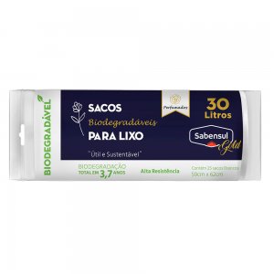 Sacos Biodegradáveis para Lixo - Branco - 30L