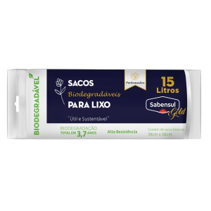 Sacos Biodegradáveis para Lixo - Branco - 15L