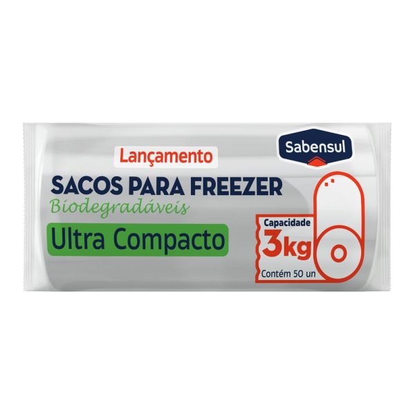 Sacos Freezer Biodegradáveis Ultra Compacto 3kg – compactos, sustentáveis e resistentes para armazenar alimentos no freezer e geladeira