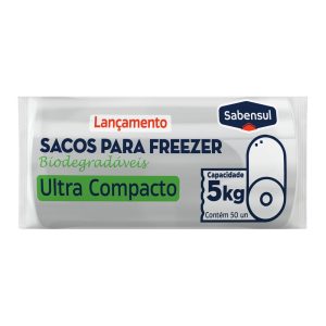 Sacos Freezer Biodegradáveis Ultra Compacto 5kg – compactos, sustentáveis e resistentes para armazenar alimentos no freezer e geladeira